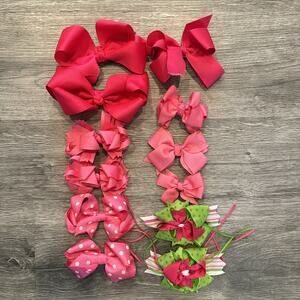 12 Dark Pink Grosgrain Ribbon Girls' Hairbows